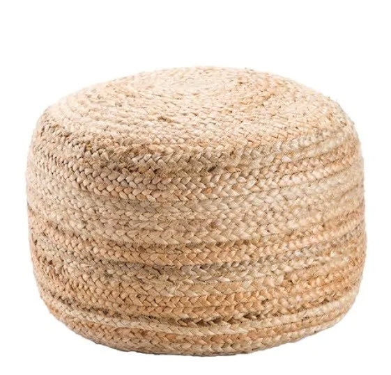 The Curated Nomad Camarillo Modern Tan Cylindrical Shape Jute Pouf - Image 0