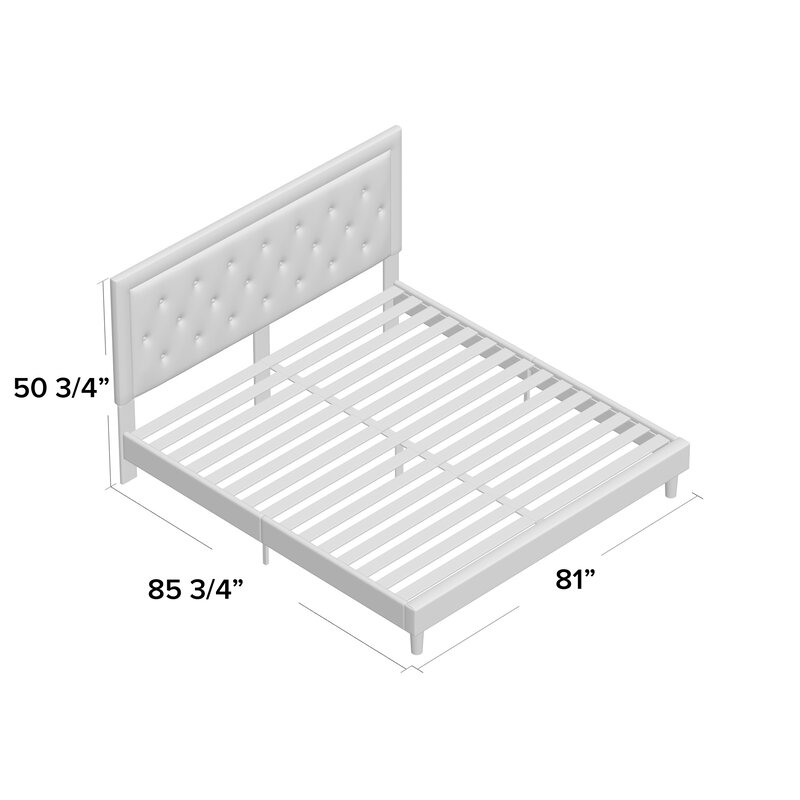 Porcaro Tufted Upholstered Platform Bed, King - Image 3
