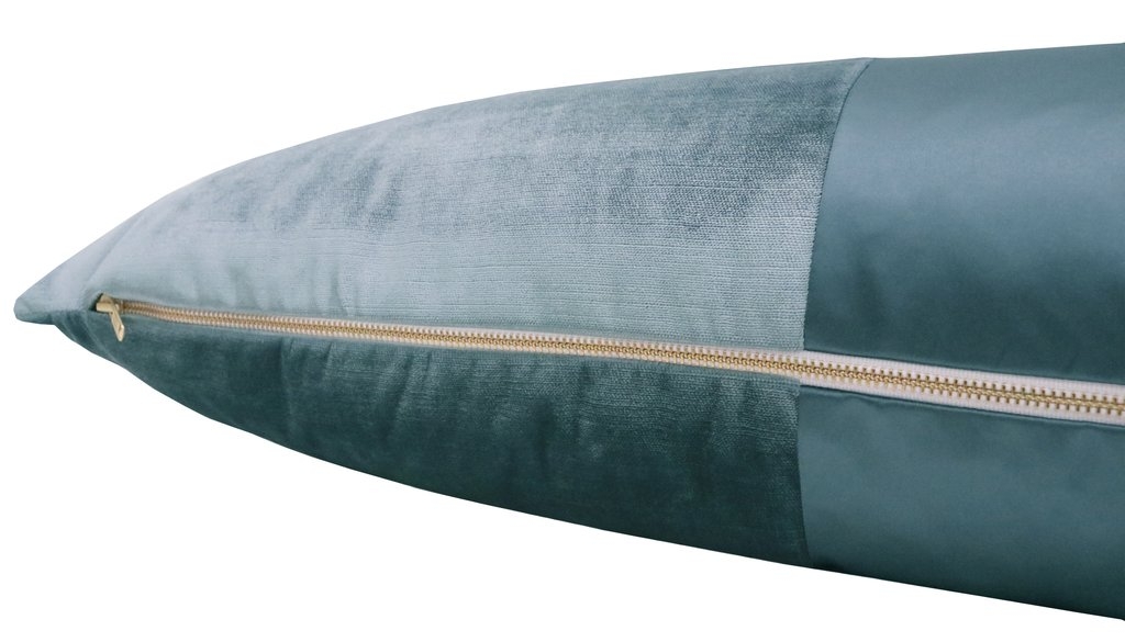 THE XL LUMBAR :: MONOCHROMATIC FAUX SILK VELVET // CERULEAN BLUE - 14" X 48" - Image 2