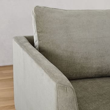 Vail Angled Arm Sofa, Poly, Distressed Velvet, Light Taupe, Brushed Graphite--Quick Ship - Image 4