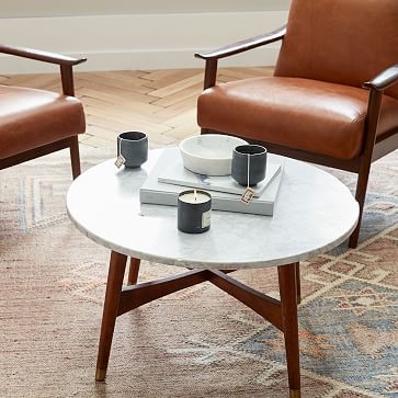 Reeve Mid-Century Coffee Table - Marble - Image 1