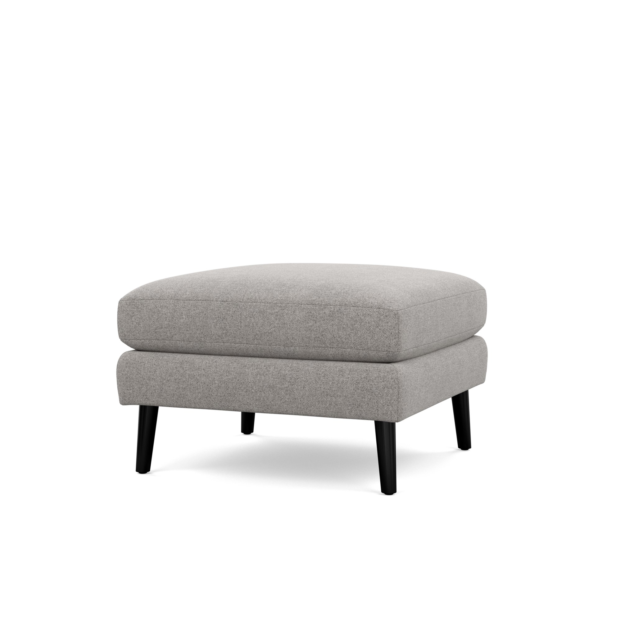 Nomad Ottoman - Crushed Gravel - Performance Chenille / Ebony - Wood - Image 0