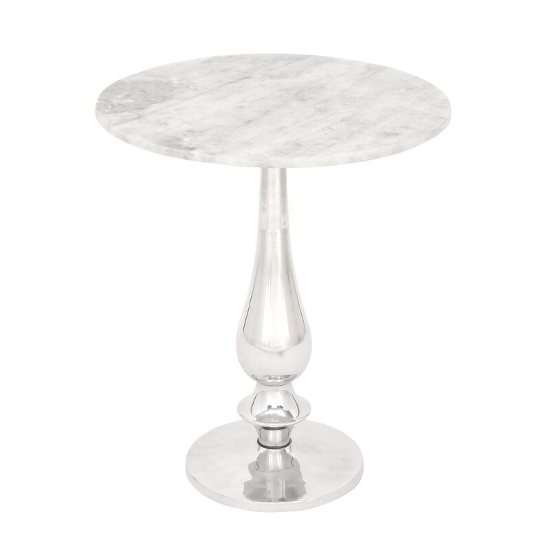 Yorkshire Aluminum and Marble End Table - Image 0