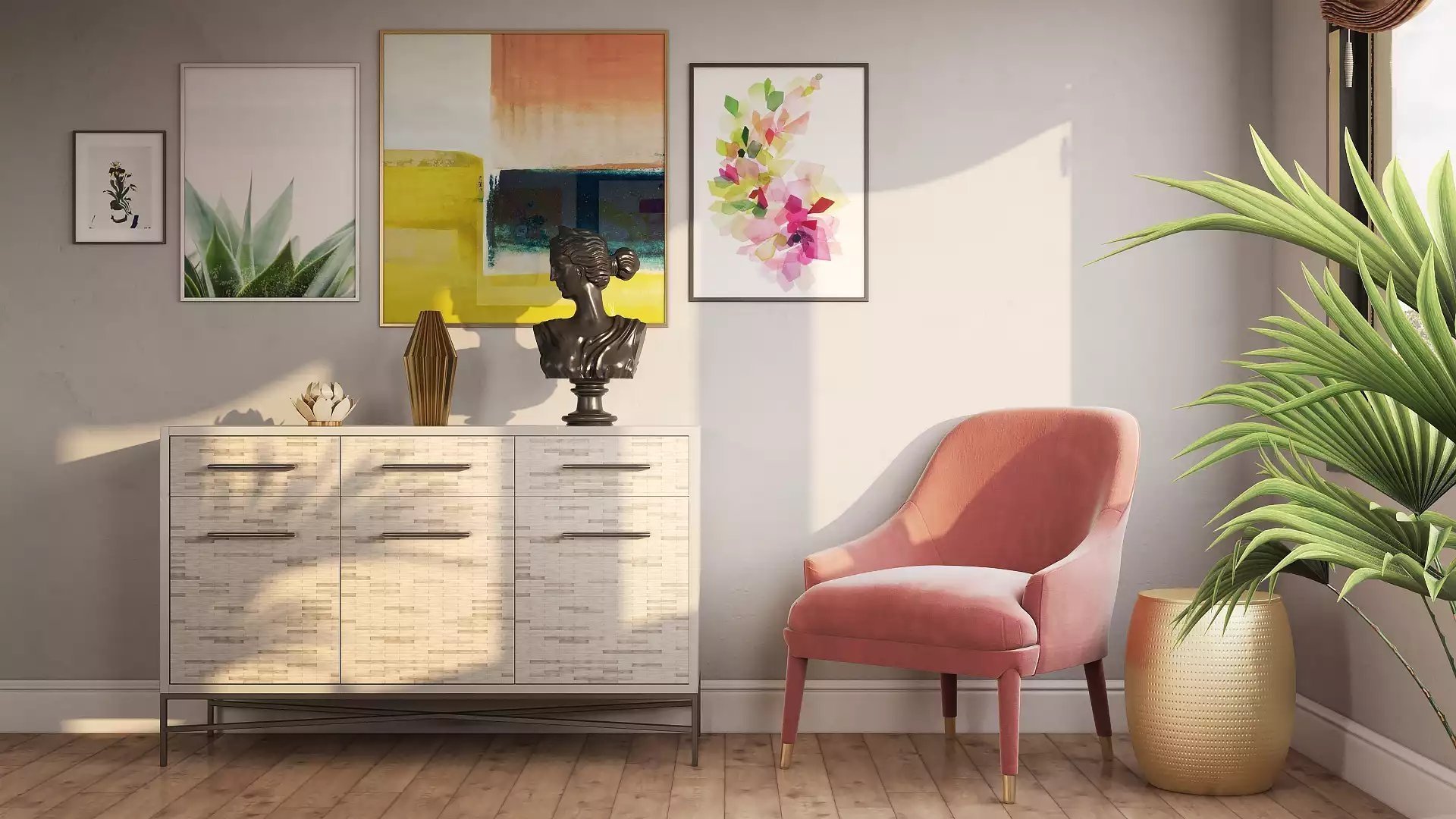 Roselyn Chair, Pink Velvet - Image 5