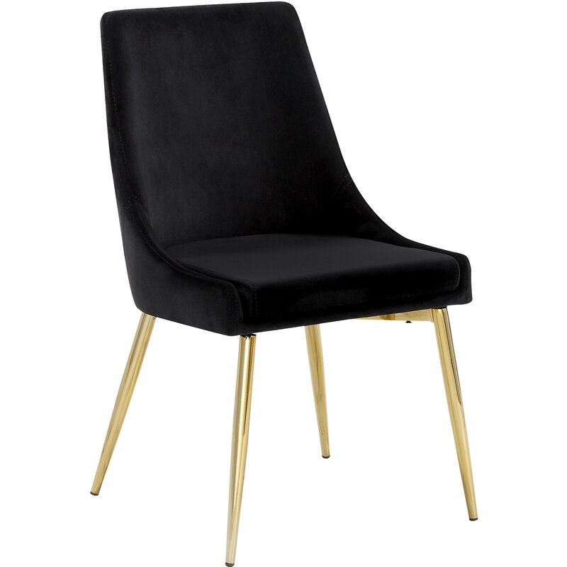 Paluch Upholstered Dining Chair (set of 2) - Black, Gold - Image 0