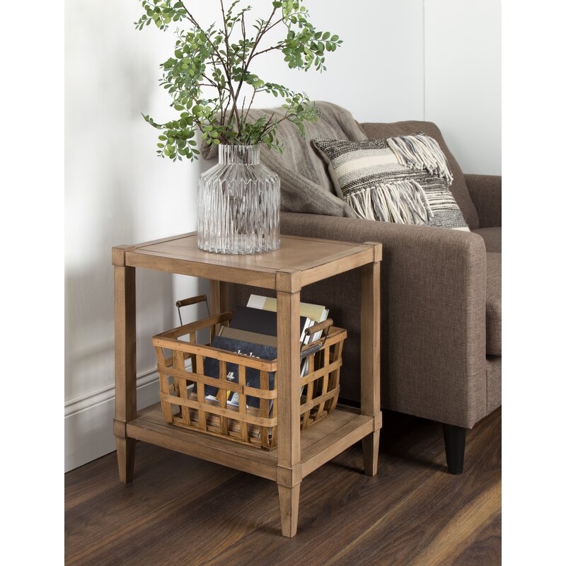 Gretchen Wooden Side Accent End Table, Light Brown - Image 2