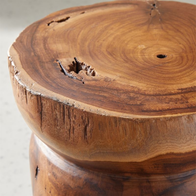 Teak Natural Round Bathroom Stool - Image 3
