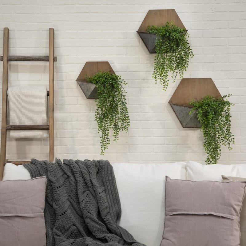 Dominga 3- Piece Iron Wall Planter Set - Image 0