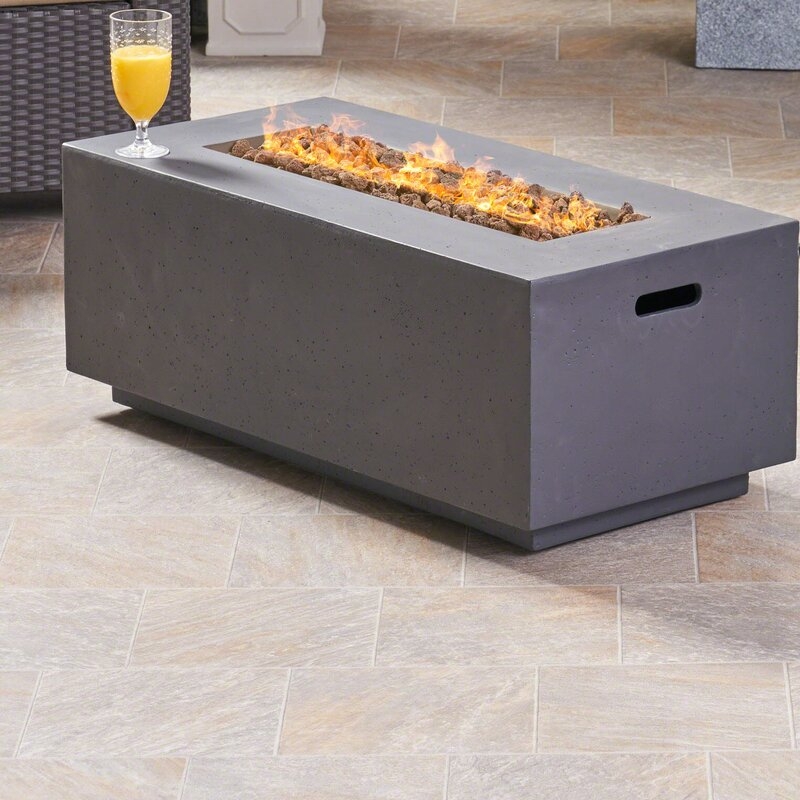 Caelan Outdoor MgO Concrete Propane Gas Fire Pit Table - Image 0