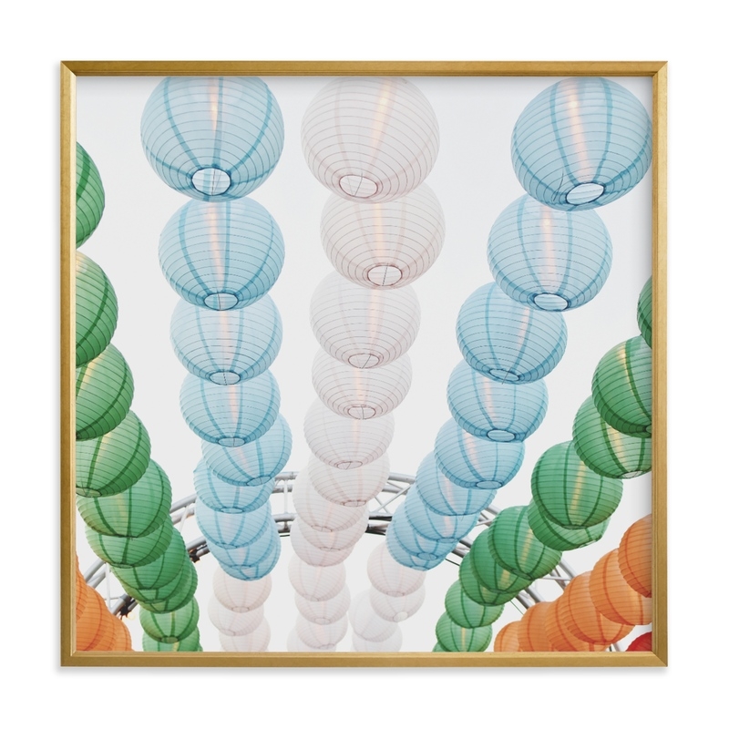 Paper Lanterns by Catherine Culvenor with Gilded Wood Frame in Evening Light - 24x24 - Image 0