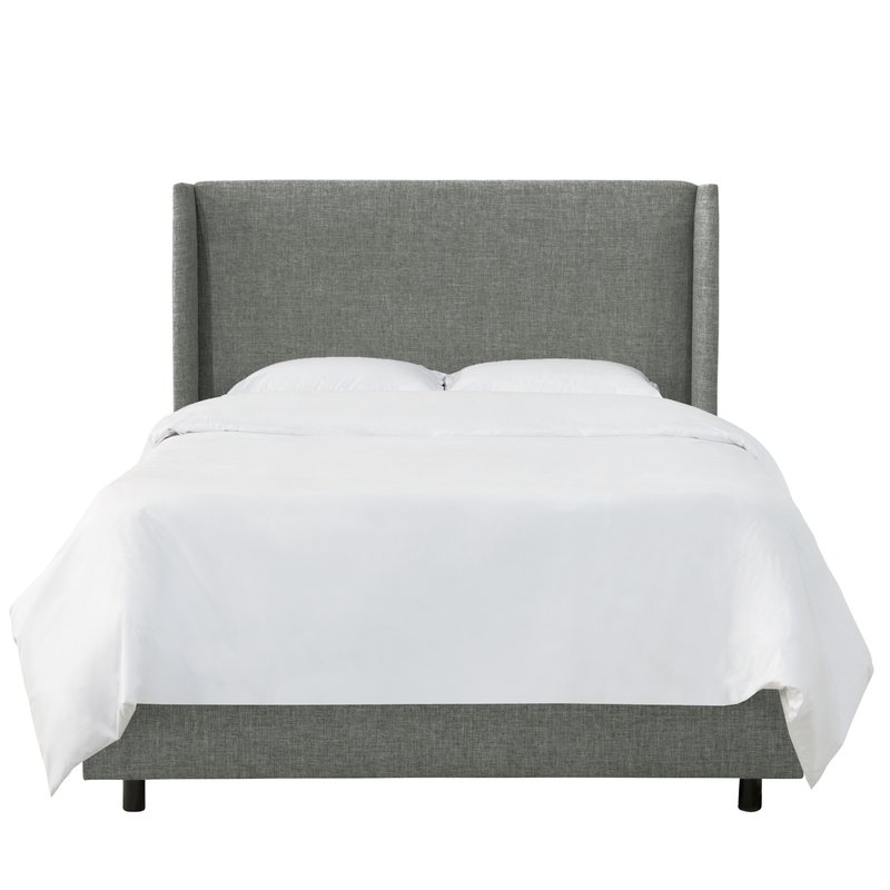 Alrai Upholstered Panel Bed, King in Zuma Charcoal - Image 2