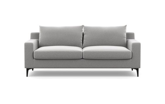 Sloan Sofa with Ash Fabric, Matte Black legs, - Image 0