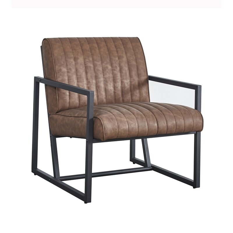 Parise 26" W Tufted Faux Leather Armchair - Image 0