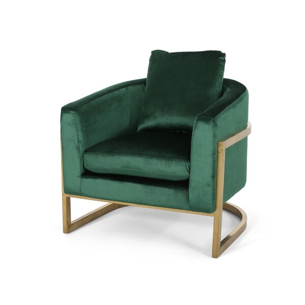 Reece Modern Velvet Glam Armchair - Image 0