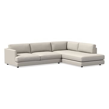 Haven Sectional Set 05: XL Left Arm Sofa, Right Arm Terminal Chaise, Poly, Yarn Dyed Linen Weave, Stone White (Extra Deep) - Image 0