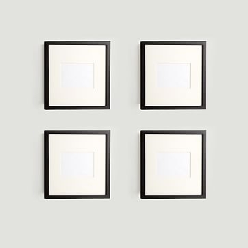 Gallery Frames, Set of 4, 13"x13", Black Lacquer - Image 0