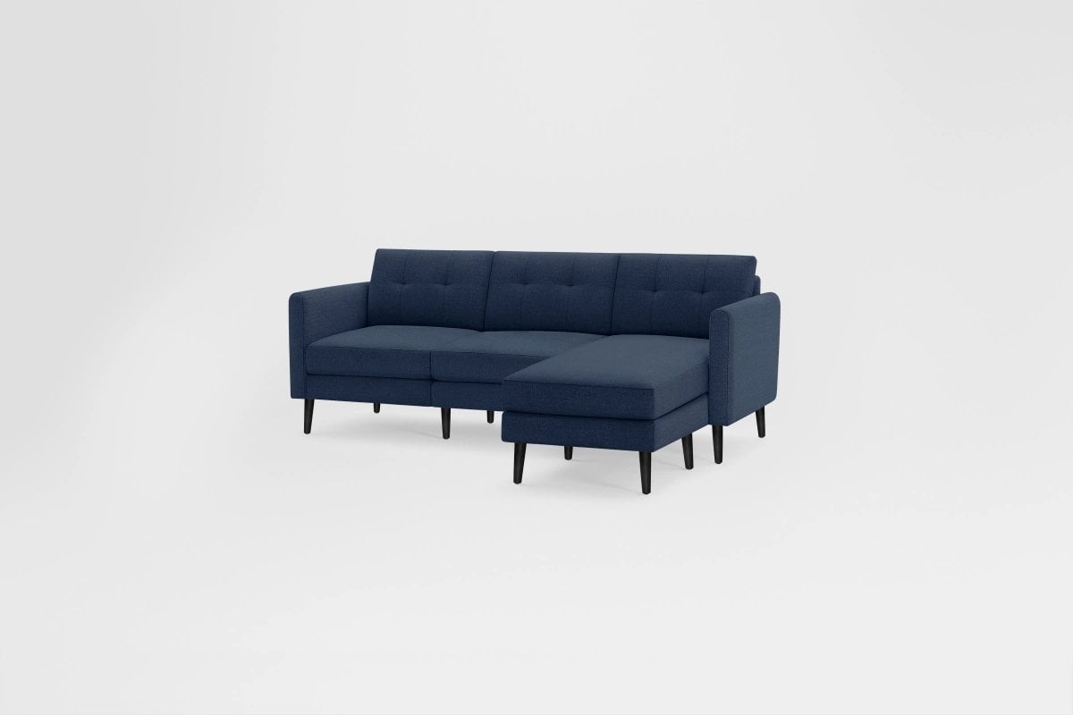 Nomad Sofa Sectional in Navy Blue, Leg Finish: EbonyLegs - Image 1