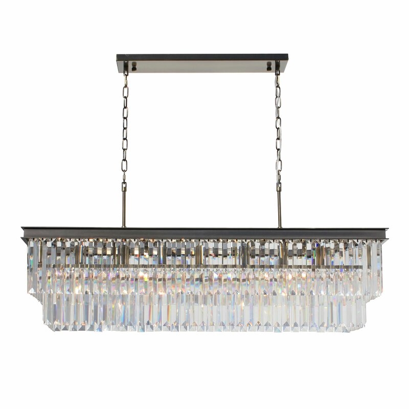 Gordonsville 8 - Light Unique / Statement Square / Rectangle Chandelier with Crystal Accents - Image 0