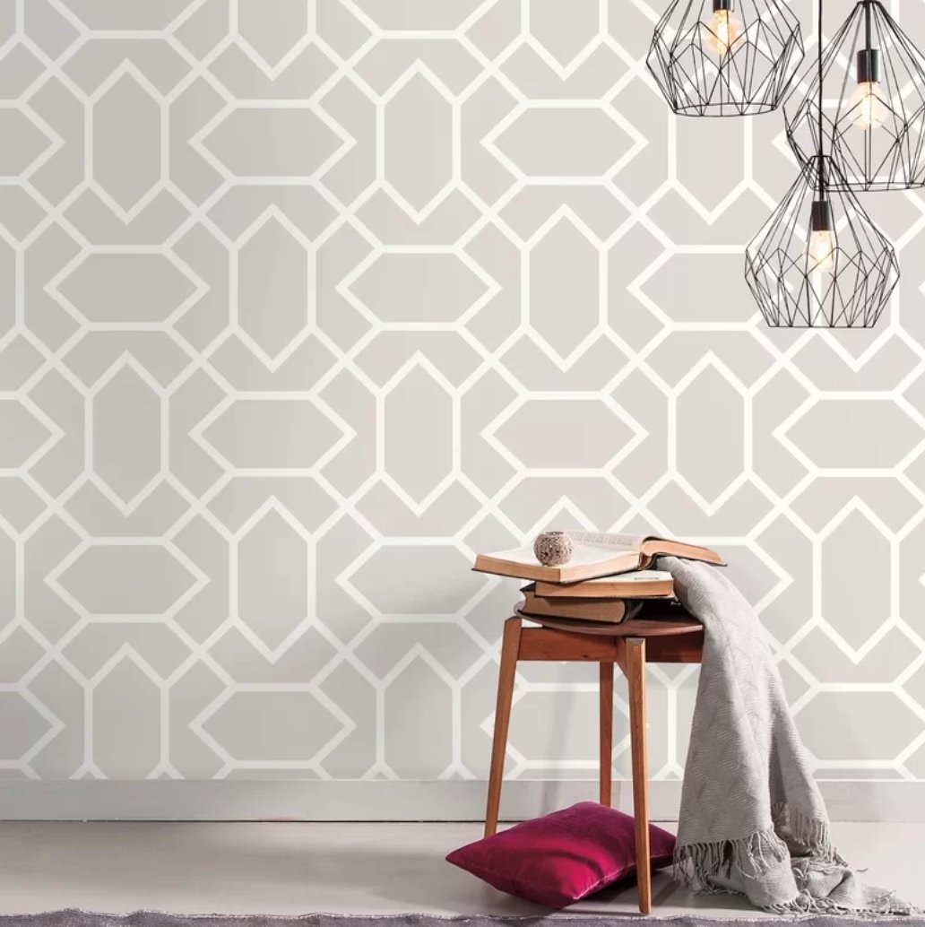 Runkle Modern 16.5' L x 20.5" W Geometric Peel and Stick Wallpaper Roll - Image 1