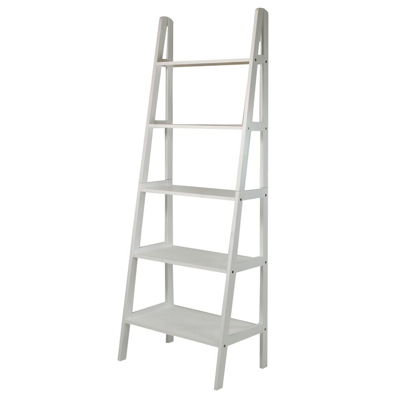 Ranie 72" H x 24.75" W Solid Wood Ladder Bookcase - Image 0