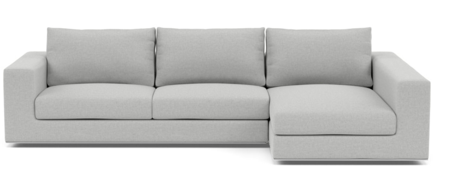 WALTERS Sectional Sofa with Right Chaise, Ecru, 111" - Image 0