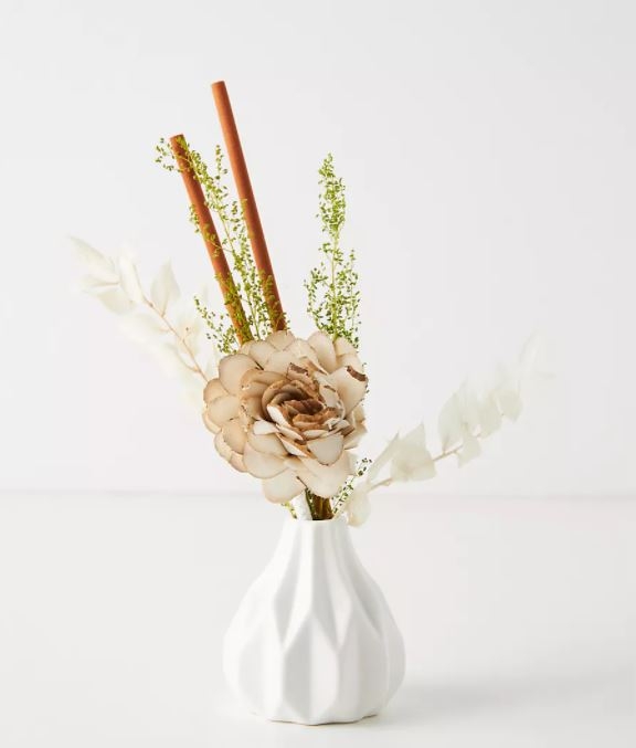 Floral Bouquet Ceramic Diffuser By Anthropologie in White - Image 0