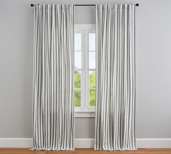 Eden Stripe Curtain Set of 2 , 96", Gray - Image 1