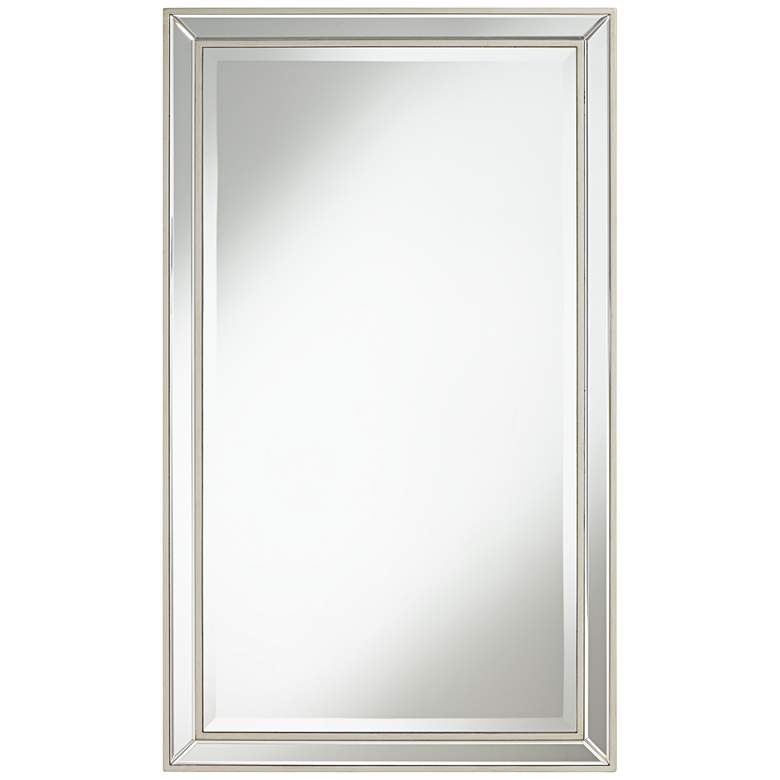 Helena Antique Silver 25" x 42" Rectangular Wall Mirror - Image 0