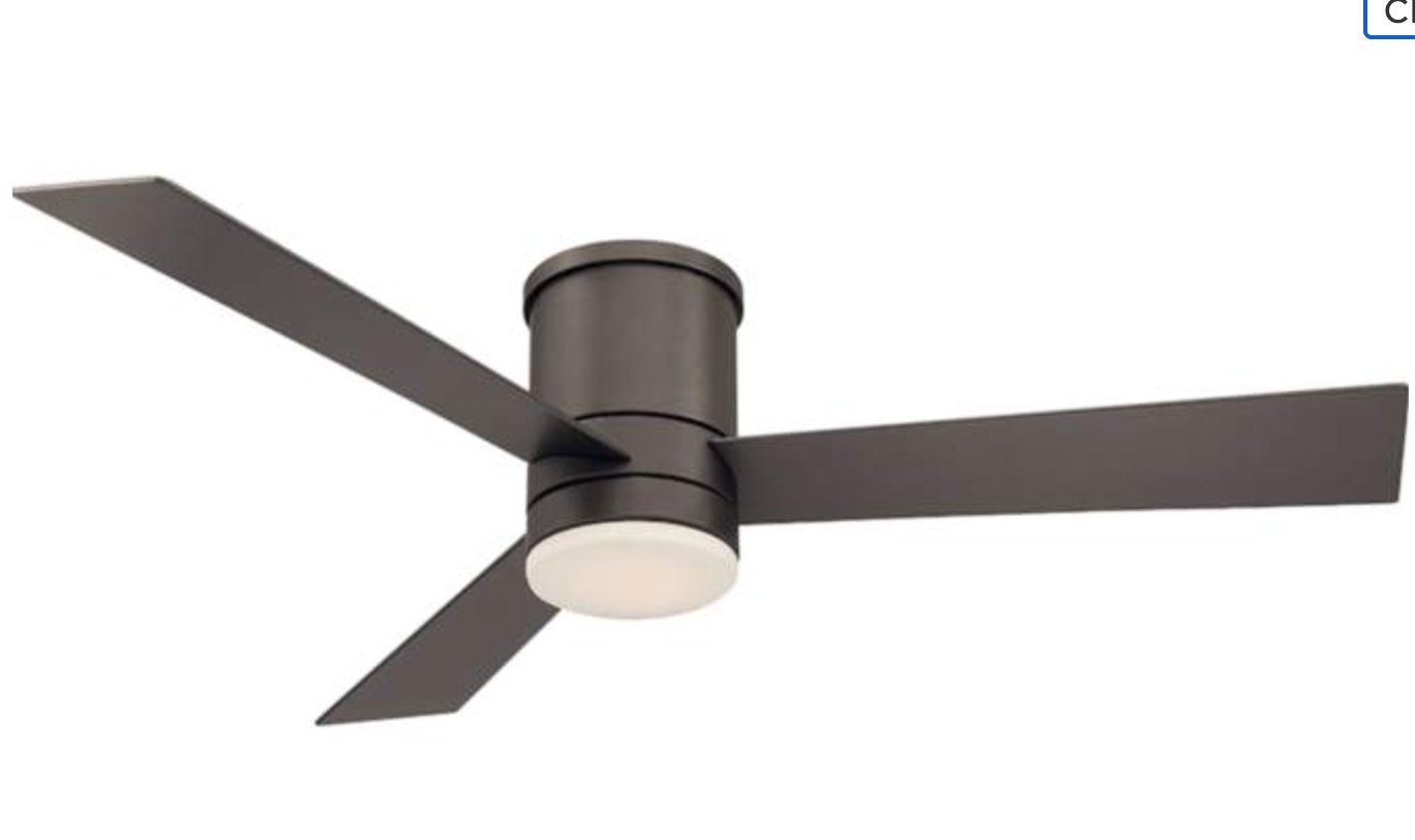 52" Modern Forms Axis Bronze Hugger Wet LED Ceiling Fan - Style # 59H47 - Image 0