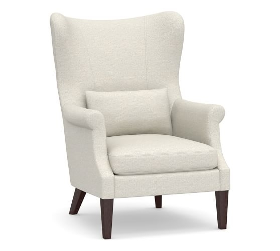 Champlain Wingback Upholstered Armchair, Polyester Wrapped Cushions, Performance Boucle Oatmeal - Image 0