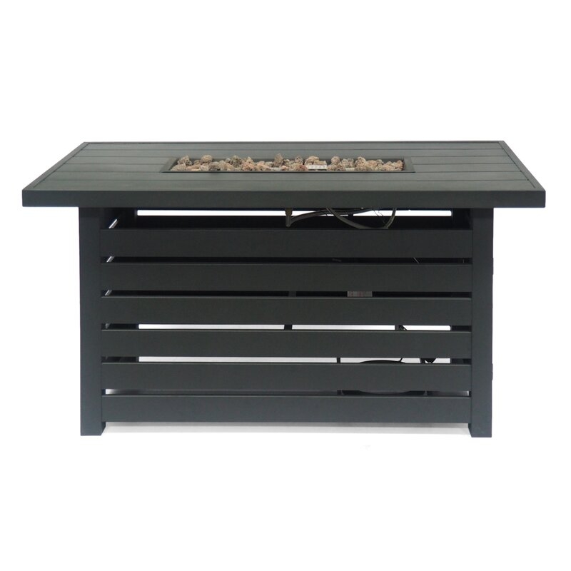 Cilegon 24'' H x 47.25'' W Iron Propane Outdoor Fire Pit - Image 0