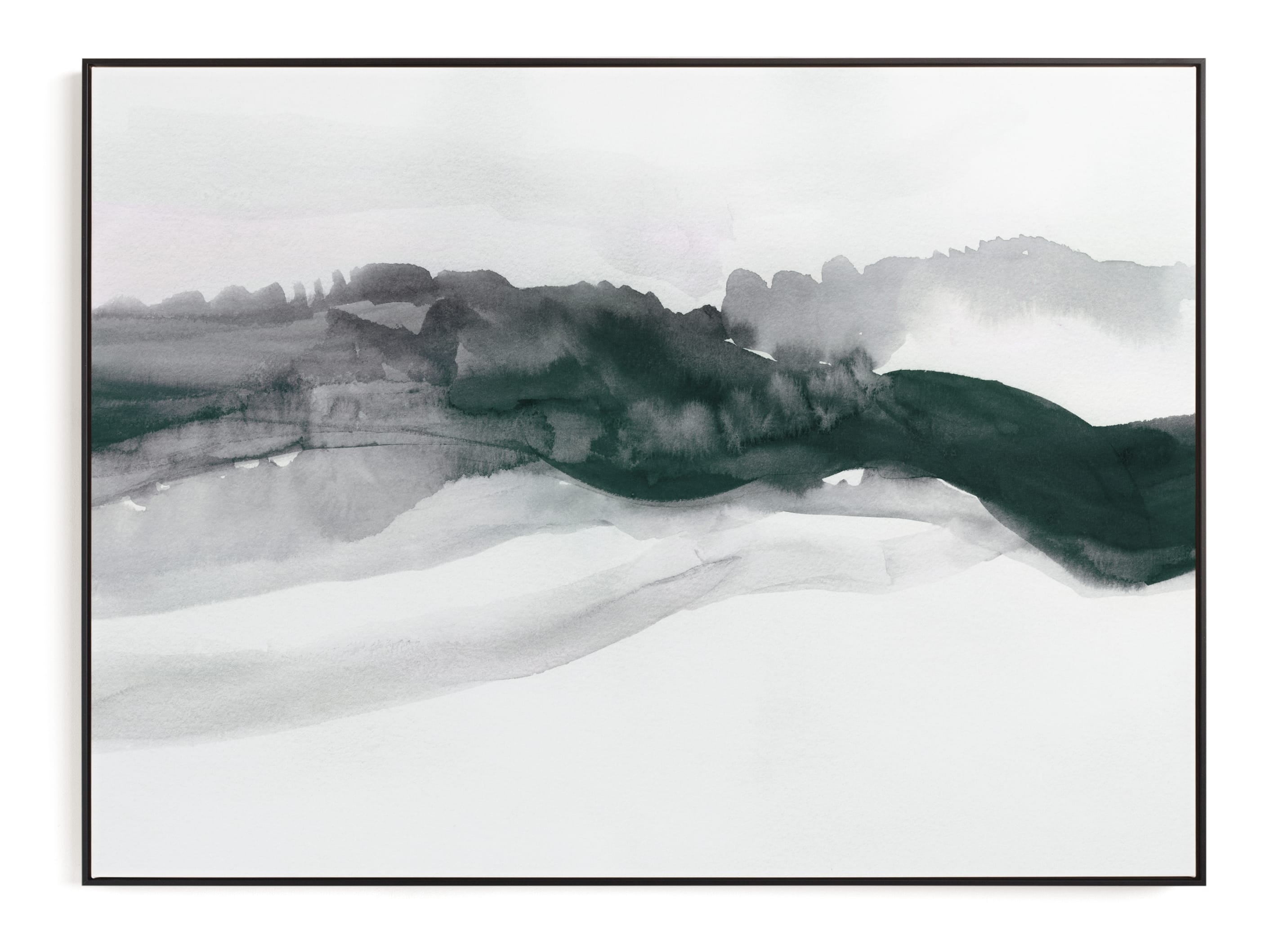 Softly Layered  Limited Edition Art, Rich Black Wood Canvas Frame, Color Theme: Balsam - Image 0