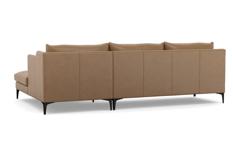 CAITLIN LEATHER BY THE EVERYGIRL Leather Sectional Sofa with Right Chaise/Matte Black Sloan L Leg - Image 3