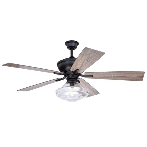 52" Hirsch 5 Blade Ceiling Fan with Remote, Light Kit Included - Image 0