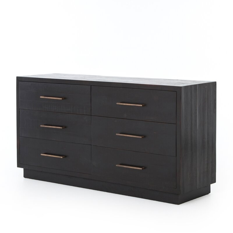 Suki 6 Drawer 60" W Solid Wood Double Dresser - Image 4