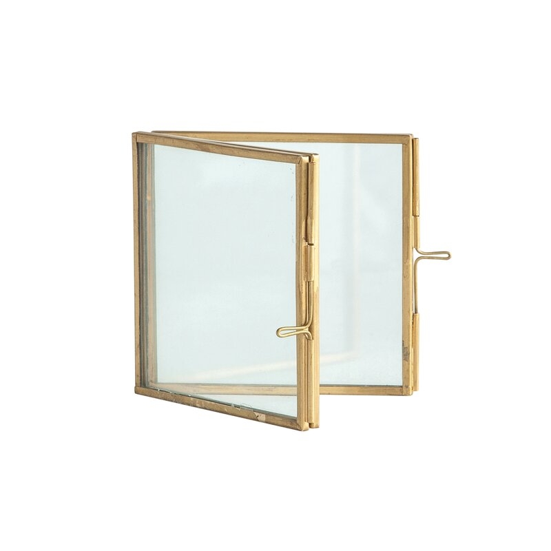 Bevill Hinged Glass and Brass Picture Frame - Image 1