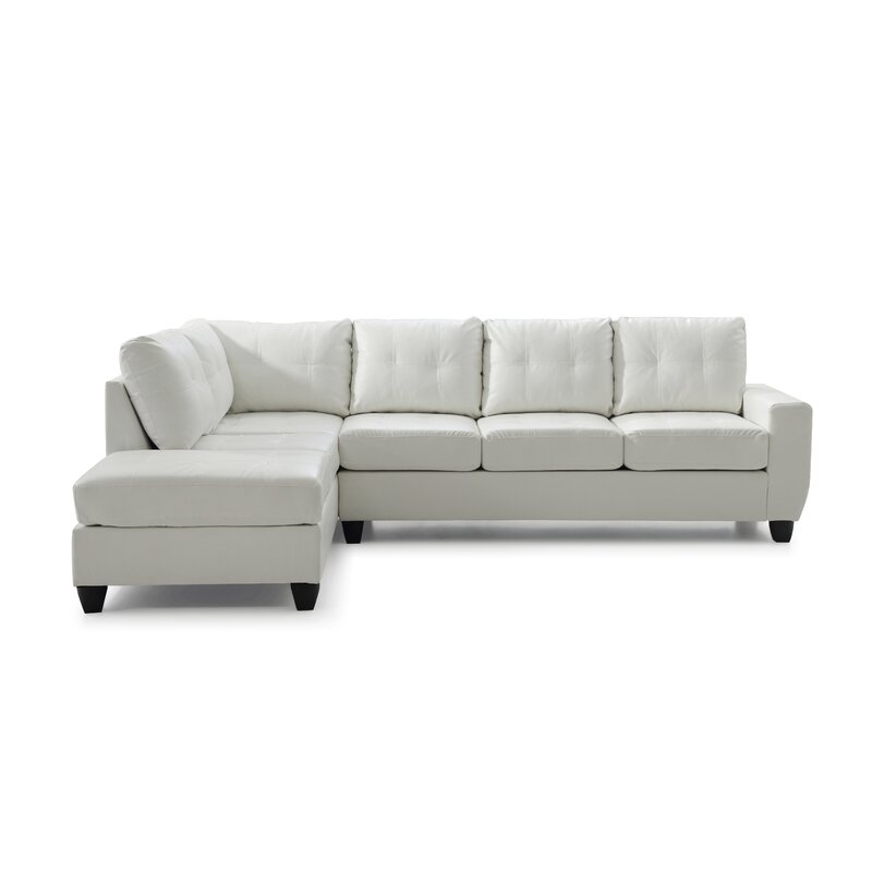 Muttontown Reversible Sectional / White Faux Leather - Image 0