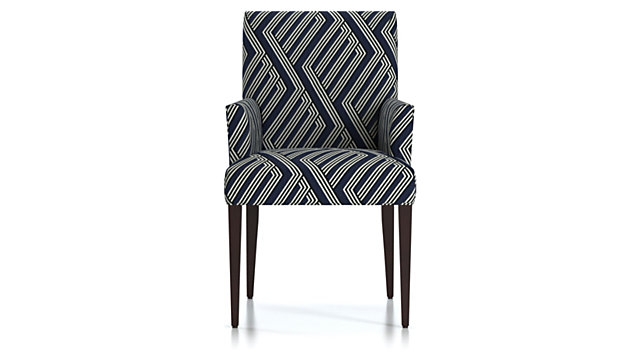 Miles Upholstered Dining Chair -Hanna, Sapphire, Leg Hickory - Image 0