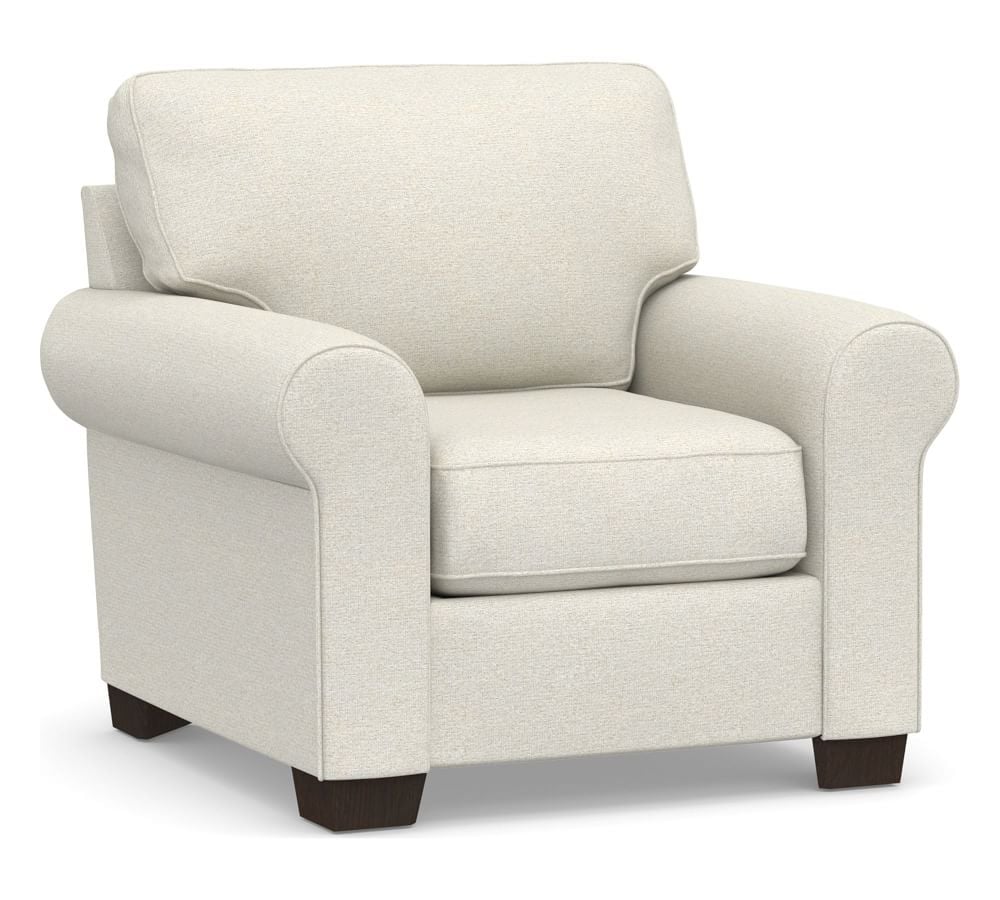 Buchanan Roll Arm Upholstered Armchair, Polyester Wrapped Cushions, Performance Boucle Oatmeal - Image 0