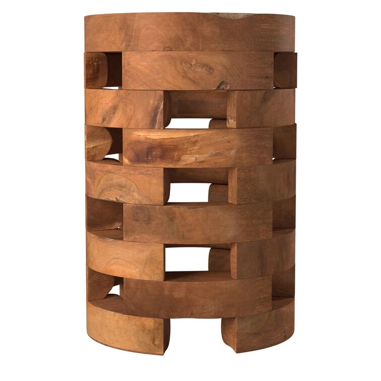 Ramon 18'' Tall Solid Wood Drum End Table - Image 0