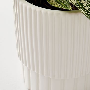 Fluted Planters, White,Small - Image 1