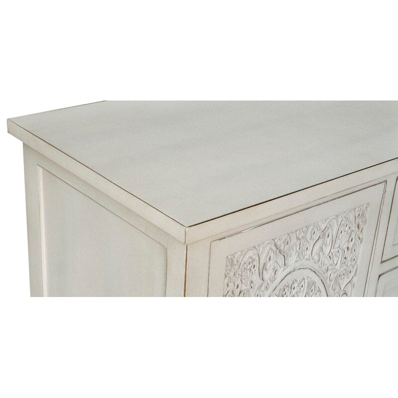Whitt Antiqued Carved 2 Door Accent Cabinet - Image 2