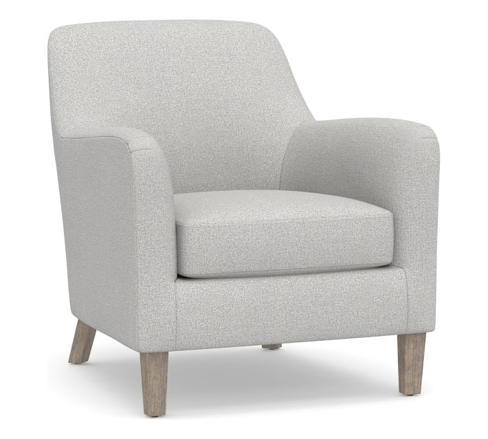 SoMa Burton Upholstered Armchair, Polyester Wrapped Cushions, Park Weave Ash - Image 0