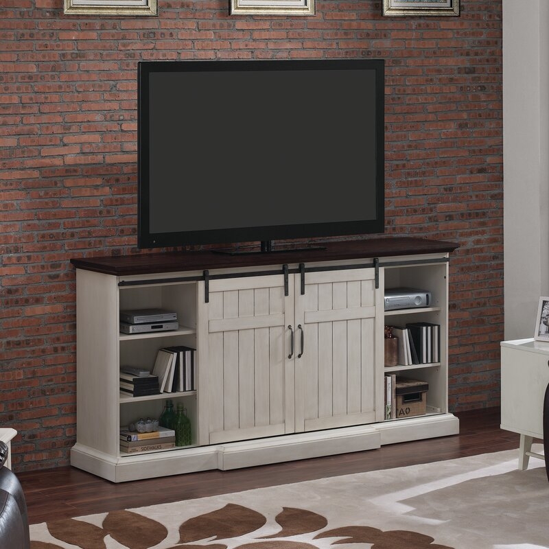 Swedish Hill TV Stand for TVs up to 88" with Electric Fireplace Included - Image 1