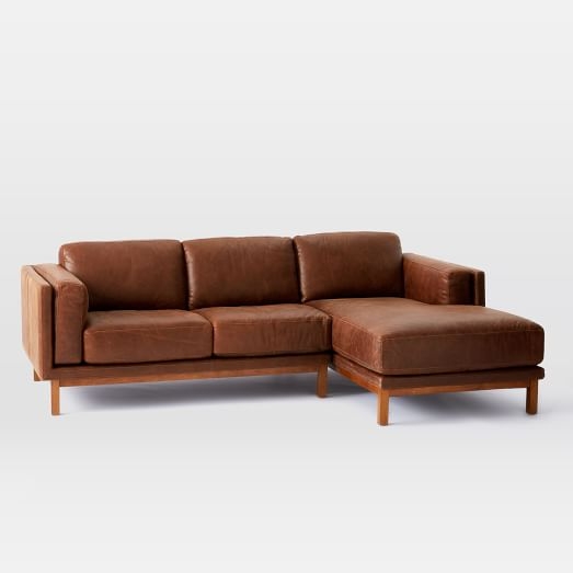 Dekalb Leather 2-Piece Chaise Sectional- chaise on right - Image 0