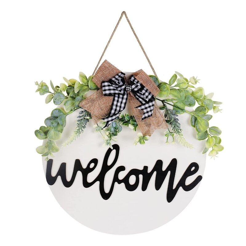 Eugeny Welcome Home Wreaths Sign For Front Door Porch Decor - Image 0