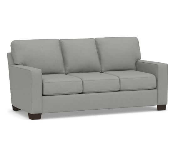Buchanan Square Arm Upholstered Sofa 83.5", Polyester Wrapped Cushions, Sunbrella(R) Performance Slub Tweed Ash - Image 0