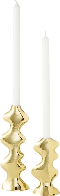 Waves Brass Taper Candle Holder Small - Image 4