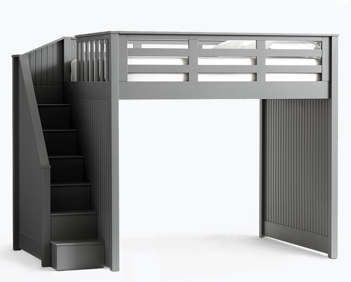 Catalina Stair Loft Bed, Full, Charcoal - Image 0