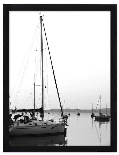 Harbor Morning - 16" x 20", black wood frame, no matte - Image 0